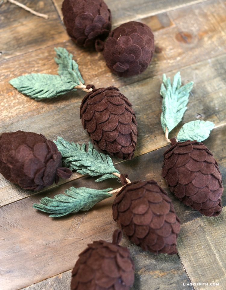 DIY Felt Pine Cones Lia Griffith