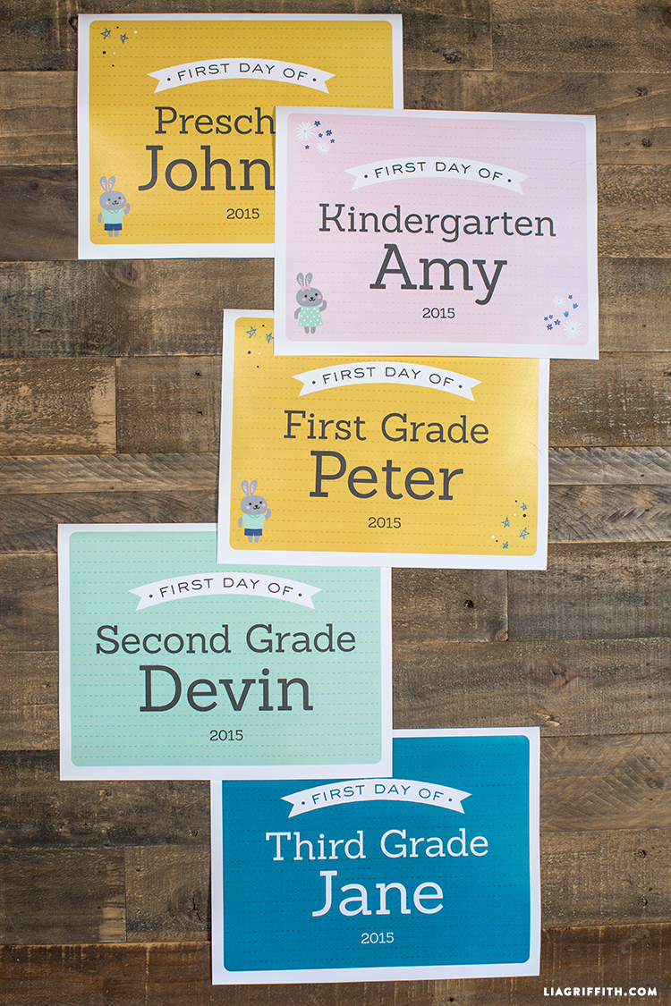 First Day Of School Signs - Lia Griffith First Day Of School Signs - Lia Griffith